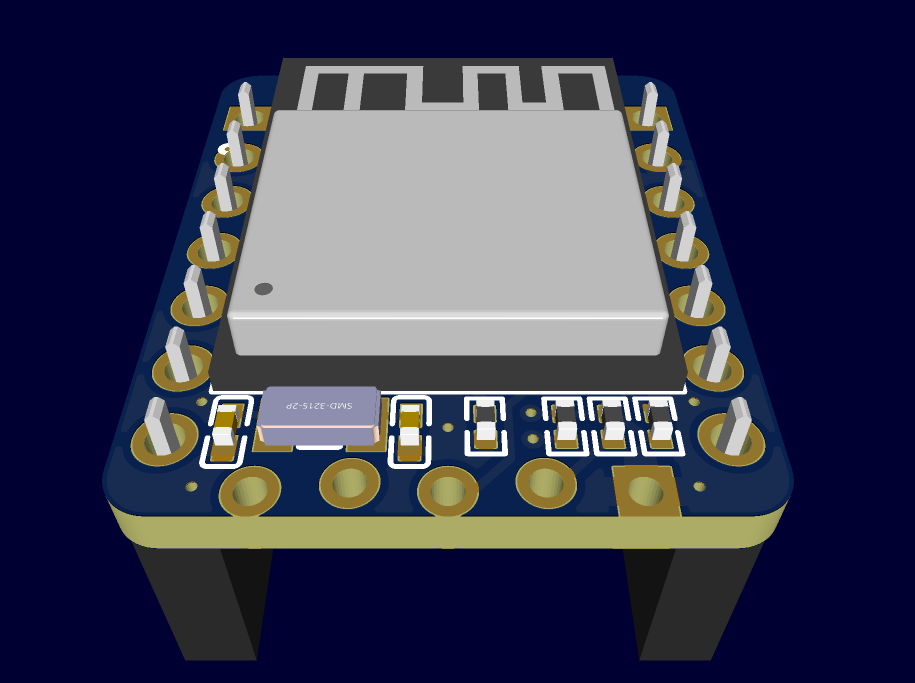 Rendering of the second prototype PCB.